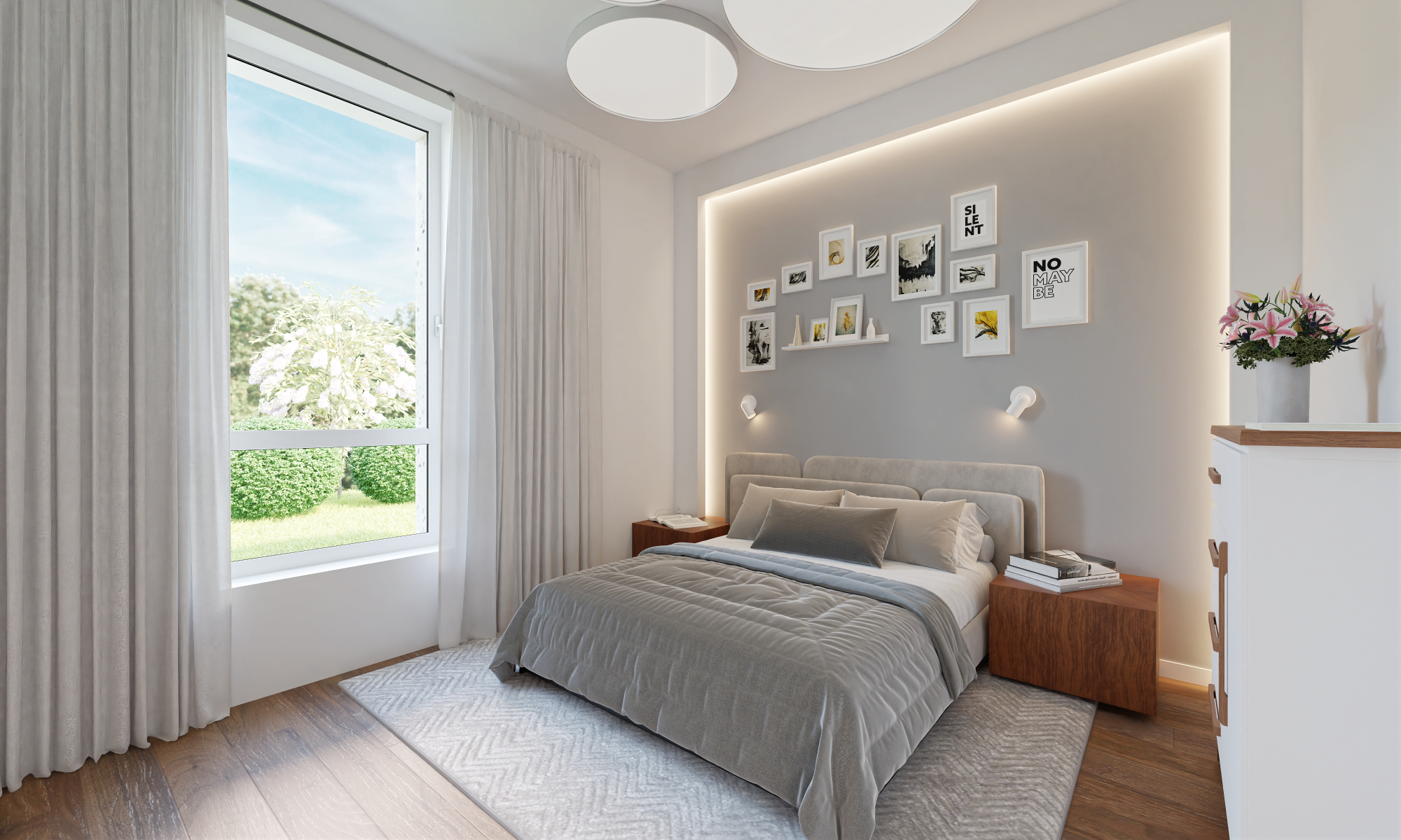 Wizualizacja wnętrza sypialni